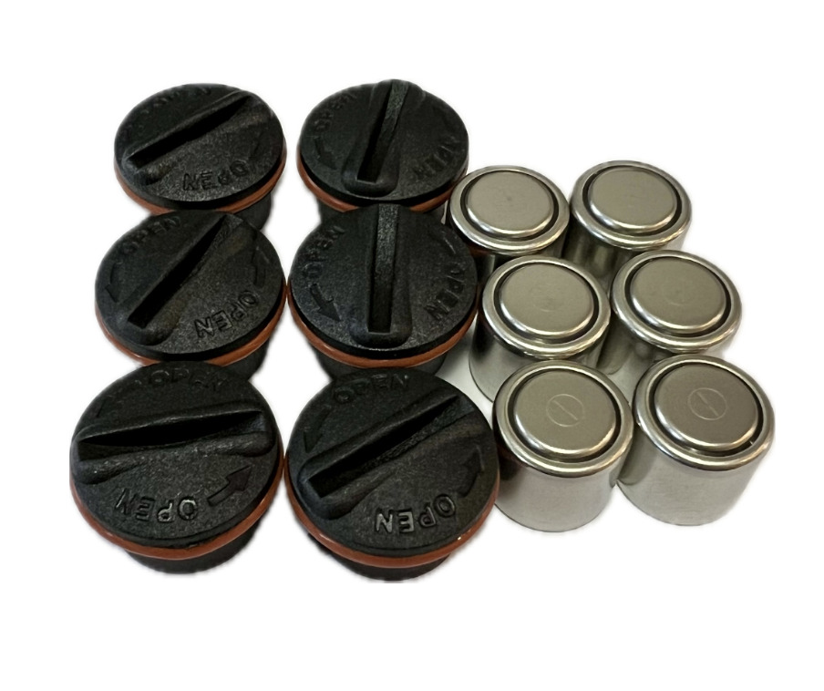 3.0 Volt Lithium Batteries (6) and Battery Caps (6)- Buy 6 and Save!